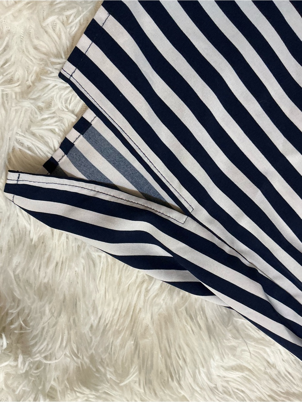 Dennis by Dennis Basso Striped Button Up Tunic Shirt Navy White Plus Size 2X - Picture 4 of 10